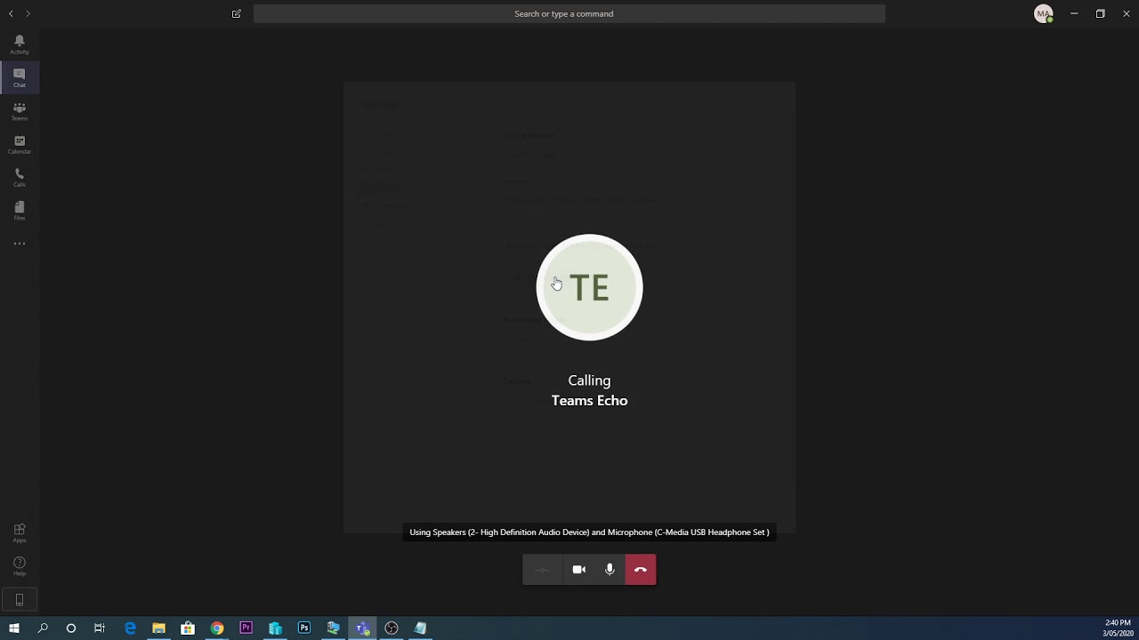 microsoft teams test call