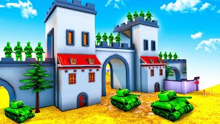 Green Army Men Defend Huge Toy Castle In Attack on Toys!