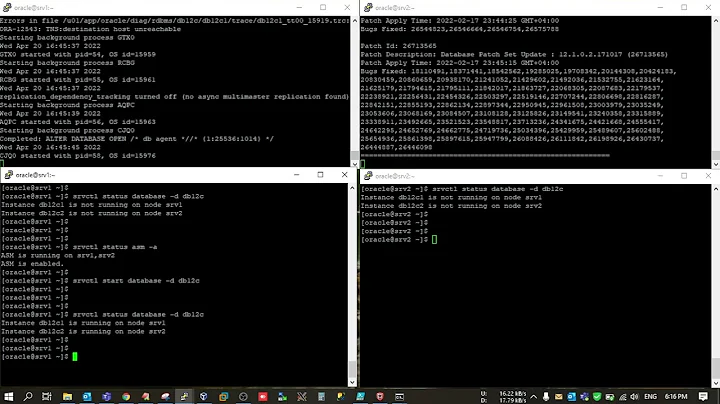 Startup and Shutdown of RAC database