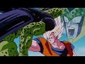 Goku punches cell too hard