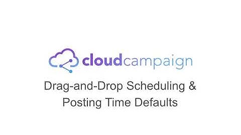 How To do Drag & Drop Scheduling in Cloud Campaign