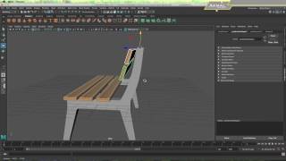 how to model a park bench in autodesk maya 3D tutorial