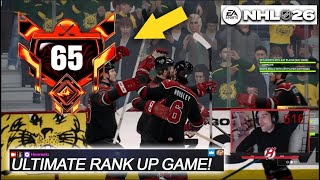 INTENSE ULTIMATE RANK UP GAME! I NHL 26 HUT RANKED GAMEPLAY!