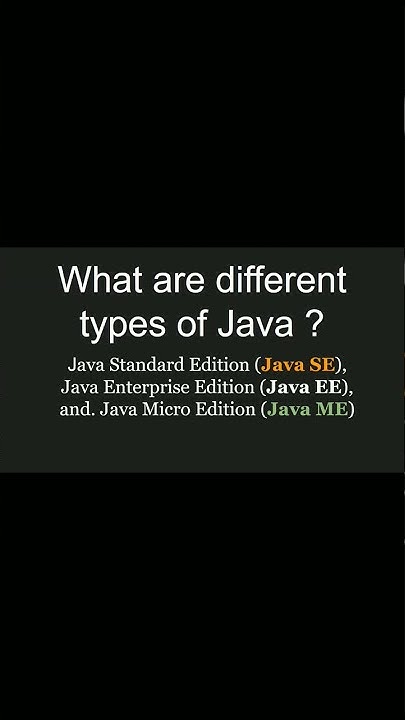 What are Different types of java ? - YouTube