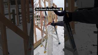 Day 5 shed! Reminder that framing on the ground is easier 🤦 ##framing #tools #construction #cold