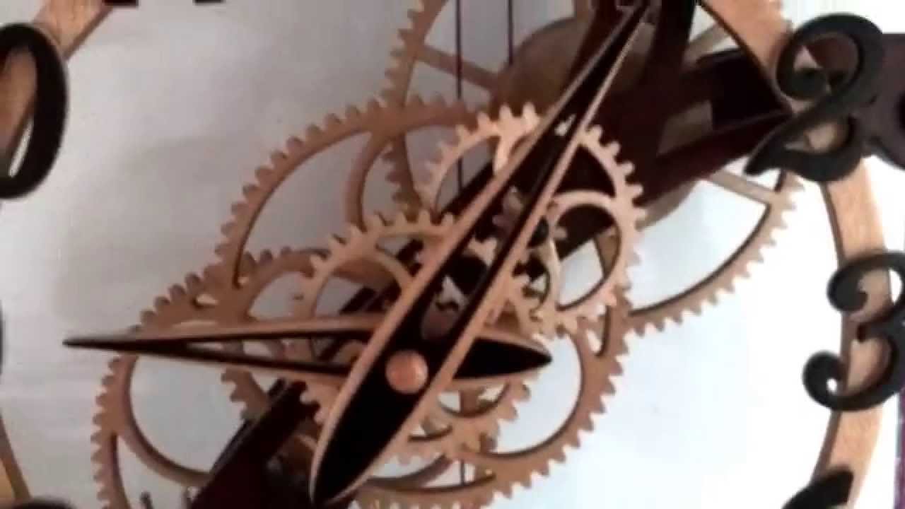 toucan an electric wooden gear clock