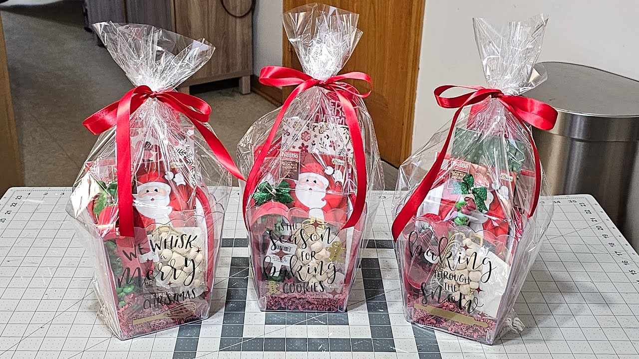 dollartree Diy Dollar Tree Christmas gift baskets YouTube