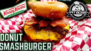 NO WAY! KRISPY KREME DONUT SMASH BURGERS MADE ON FLAT TOP GRILL! PIT BOSS SIERRA GRIDDLE COOK!