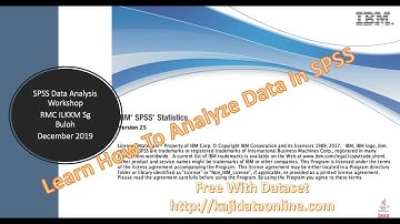 DEC2019 SPSS Workshop | Day1 No10 Descriptive statistics test in SPSS determine central tendencies