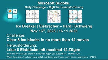 Sudoku Daily Challenges | Ice Breaker – Hard | Nov 16th, 2025