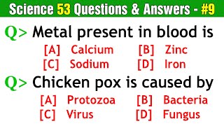 Science 53 Questions  Answers on BIOLOGY | Science Trivia Questions  | Science GK Quiz | Part-9