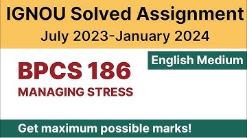 IGNOU BPCS 186 Solved Assignment 2023-24 PDF Download | English Medium | Vidyamojo