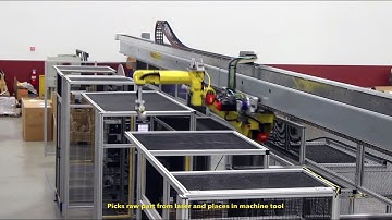 Automated System Uses Overhead Gantry Robot & Deburring Robot To Machine Parts - Matrix Design