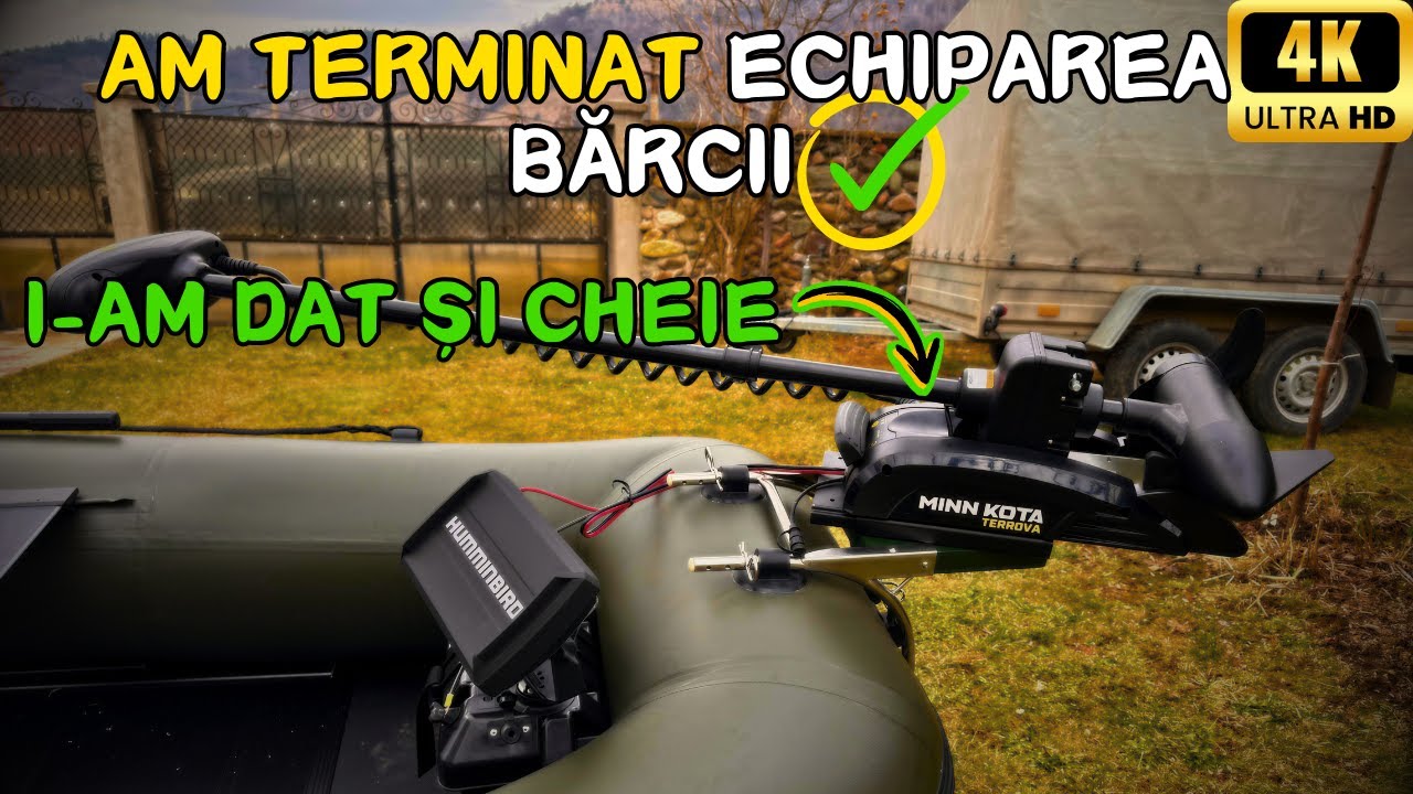 Montaj MOTOR de bot MINN KOTA pe BARCĂ pneumatică 4K.