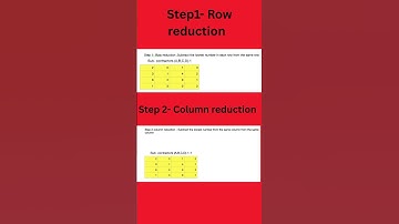 Assignment problem(Linear programming)#shortsvideo#education#shortsfeed#mathematics #tech#technology