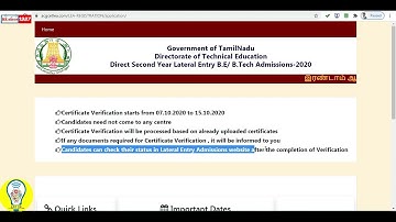 B.E / B.Tech_Diplomo Students Lateral Entry Admission and Certificate Verification Process/ TNLEA