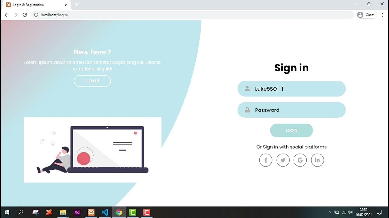 Responsive Login & Registration Form Using HTML & CSS & JS Sliding Sign ...