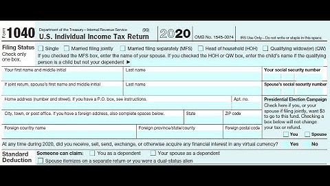 How to fill out IRS Form 1040 for 2020