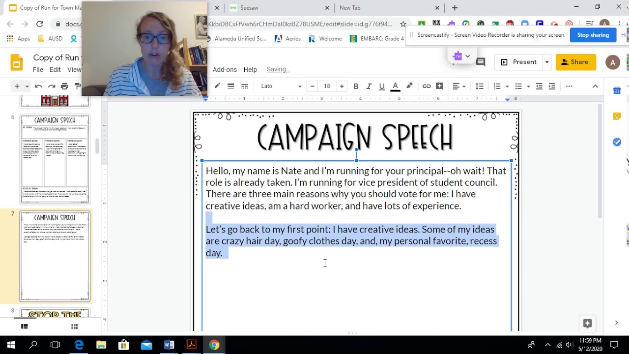 write a campaign speech on any one of the following brainly