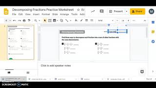 How to Complete Decomposing Fractions worksheet