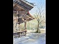 水彩画 神社4 Watercolor