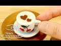 mini food "ラテアート" 本当に食べられるミニチュア料理 #47 | Yuka's tiny kitchen