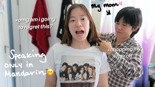 speaking to my mom in mandarin on how i want my hair cut  ‍♀