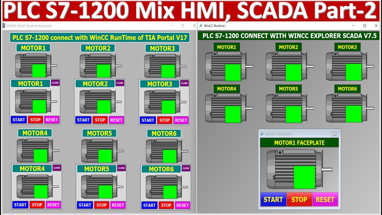 Mix HMI and SCADA connect PLC S7-1200 part-2 - YouTube