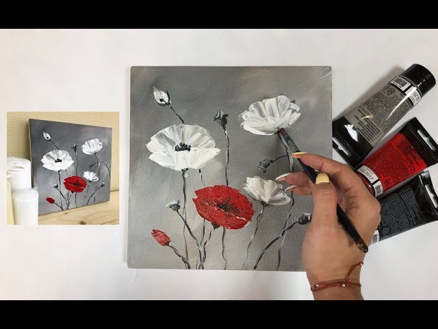 How To Draw Easy Poppies Painting Demonstration Acrylic Technique On Canvas By Julia Kotenko Youtube How To Draw Easy Poppies Painting Demonstration Acrylic Technique On Canvas By Julia Kotenko Youtube