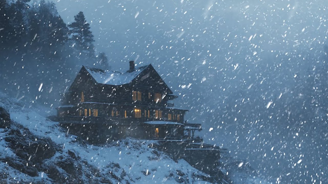 Cold Blizzard Gusts Sweep House Creating A Raw And Immersive Outdoor Mood