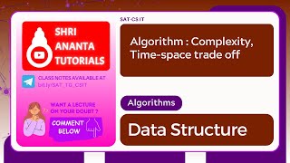 Algorithm : Complexity, Time-space trade off #computerengineering  #datastructure #datastructures