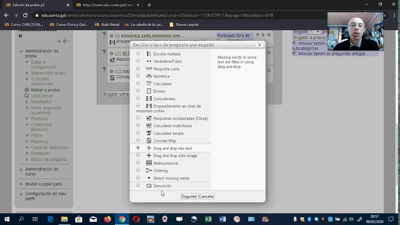 Moodle : Tipo de pregunta drag and drop - YouTube