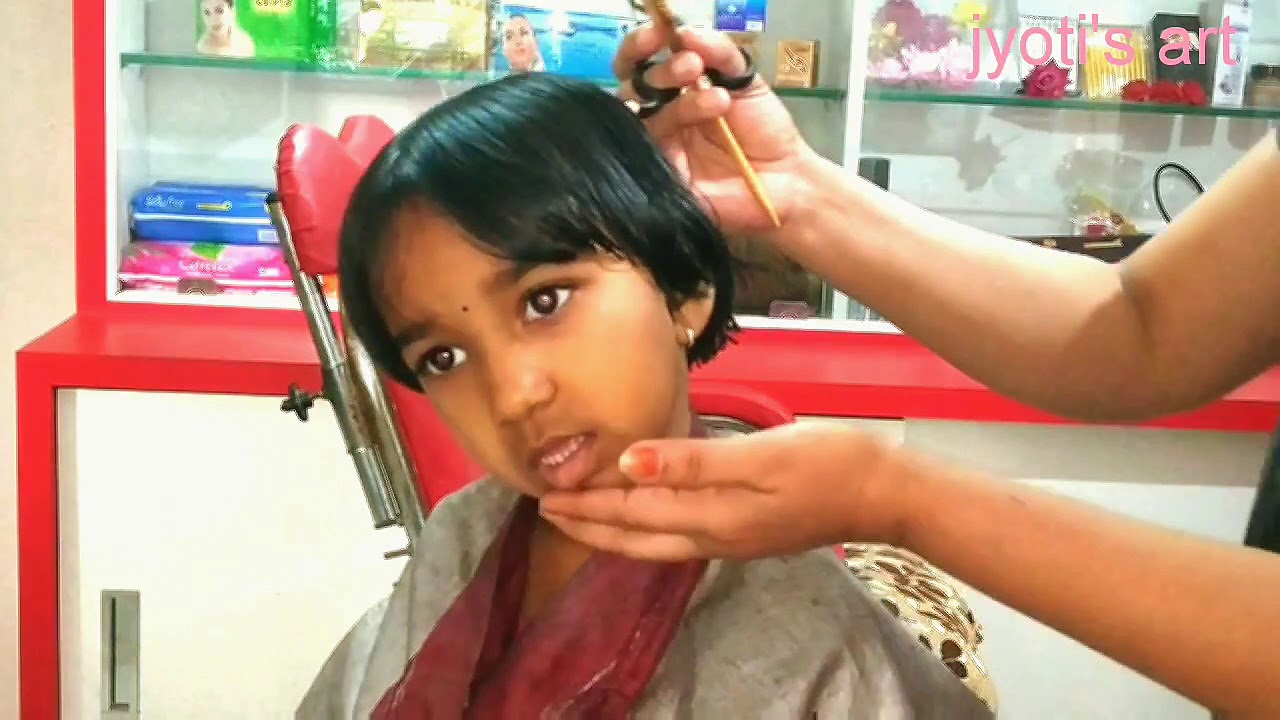 Baby girl short hair cut medium hair cutting - YouTube