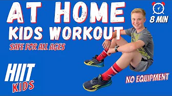 Kids At Home Workout | Safe for All Ages | No Equipment HIIT Workout | 8 Min   4K