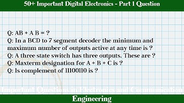 MCQ Questions Digital Electronics - Part 1 with Answers