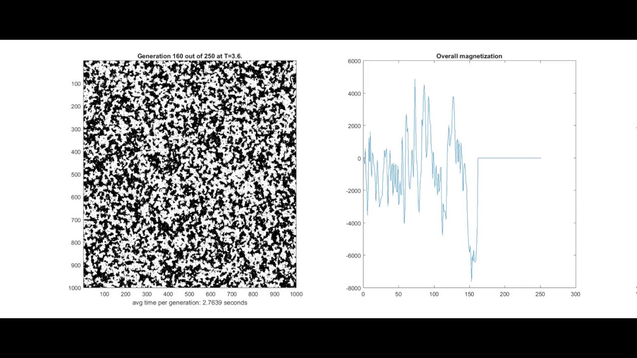 Ising spin lattice simulation using the MetropolisMonte Carlo algorithm