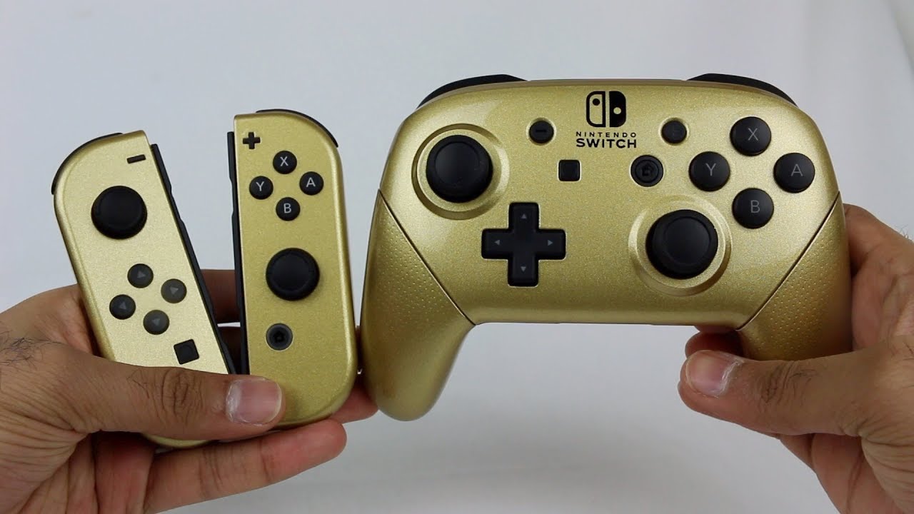 Nintendo Switch Gold Joy-Cons & Pro Controller Unboxing - YouTube