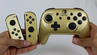 Nintendo Switch Gold Colorware Joy-Cons & Pro Controller Unboxing