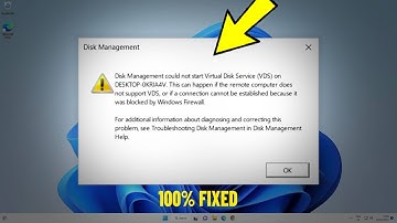 Disk Management could not start Virtual Disk Service (VDS) in Windows 11 / 10 / 8 / 7 - How To Fix ✅