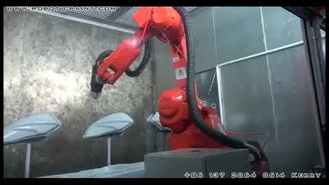 6 axis painting robot automatic trace and spraying for motorycycle fuel tank on conveyor system