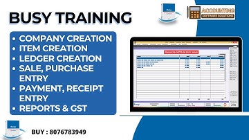 Busy Software Item, Ledger, Purchase, Sale, Reports, GST Add, Edit, Delete  Training [Hindi] Full