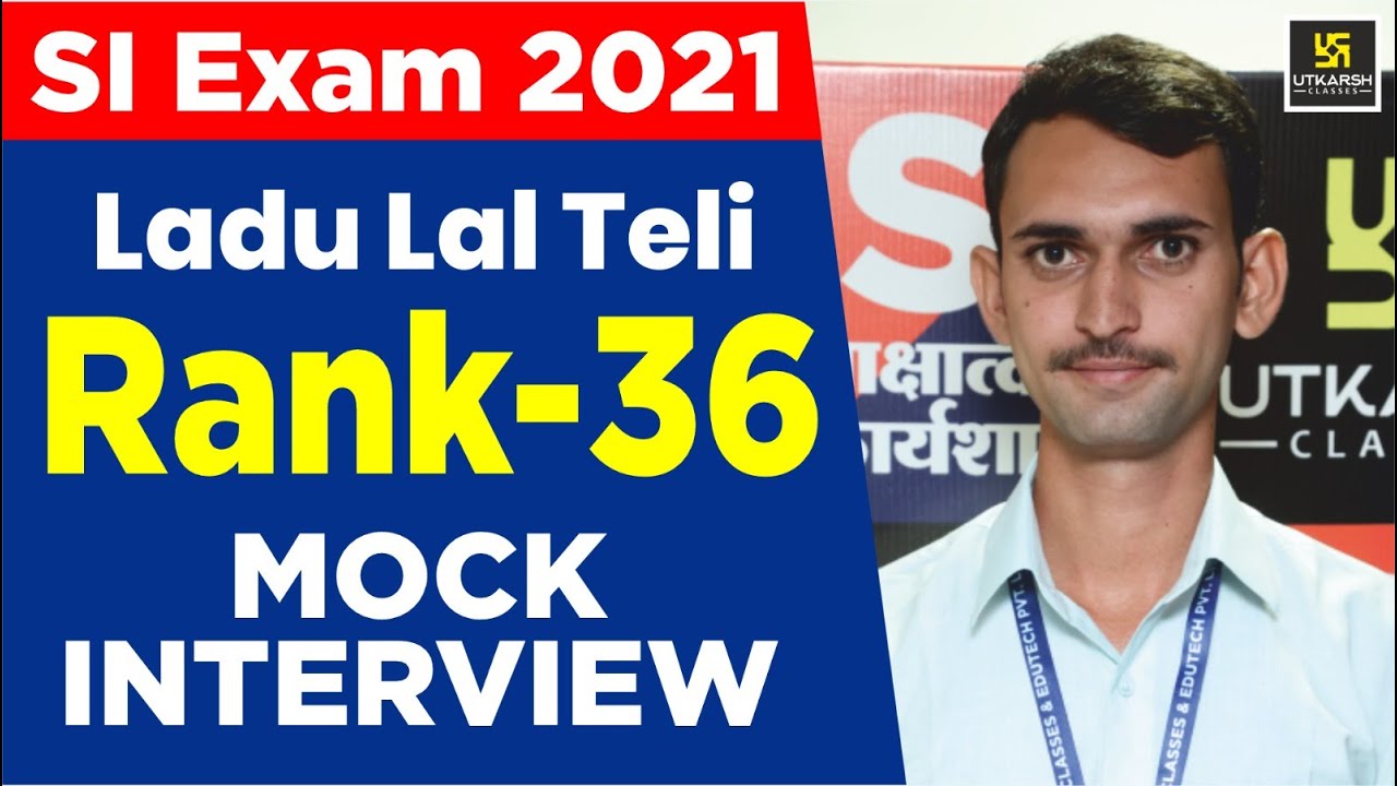 Rajasthan SI Topper 2021 | Ladu Lal Teli | RANK 36 | Mock Interview | Utkarsh Classes