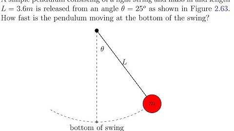 Speed at bottom of a simple pendulum swing