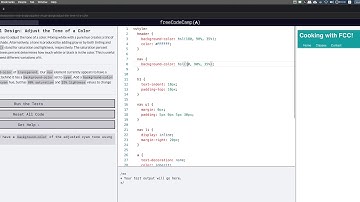 freeCodeCamp: Adjust the Tone of a Color