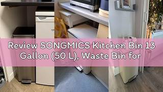Review SONGMICS Kitchen Bin 13 Gallon (50 L), Waste Bin for Kitchen, Soft Close, Step-On Pedal, Stai screenshot 4