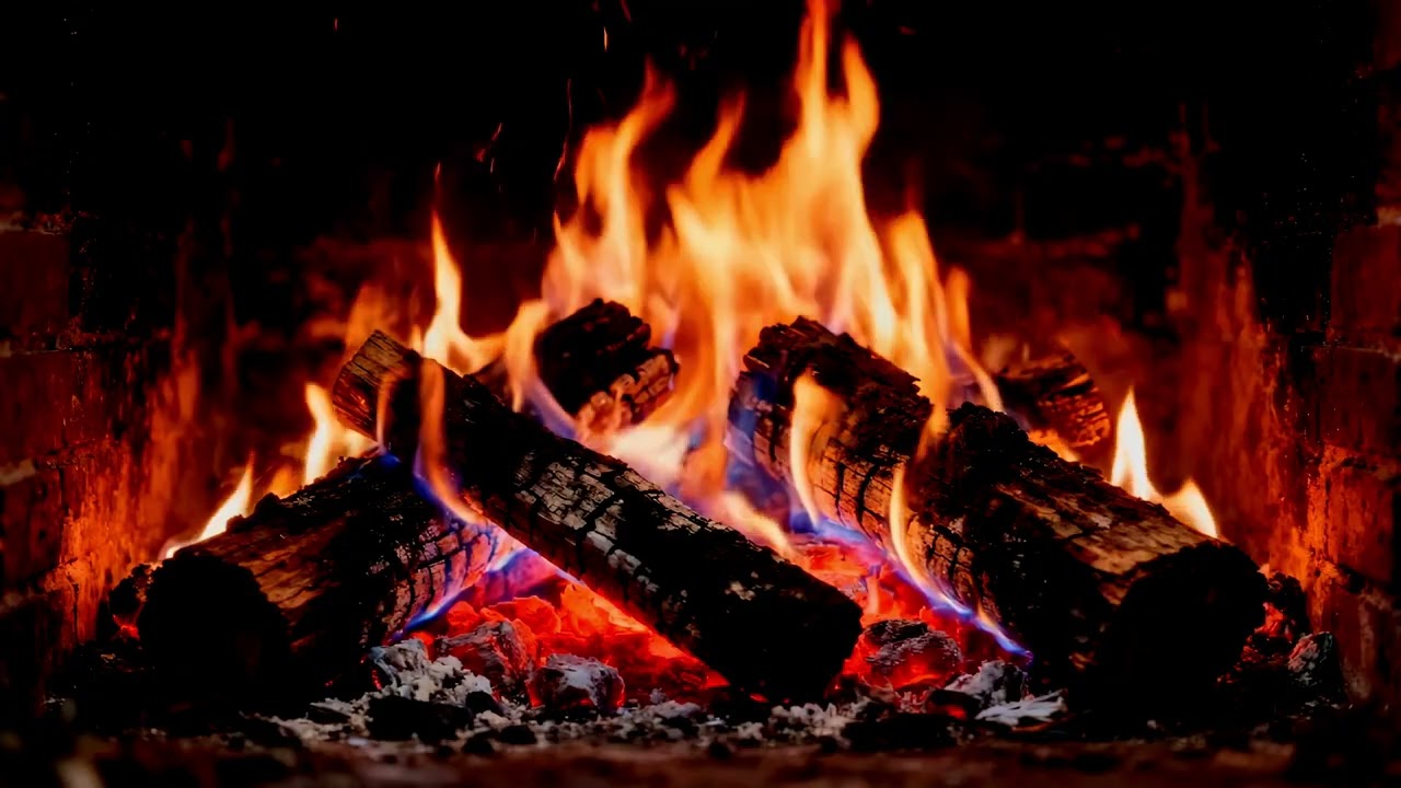 🔥 Calming Fireplace 4K – Natural Fire Crackle & Warm Flame Ambience