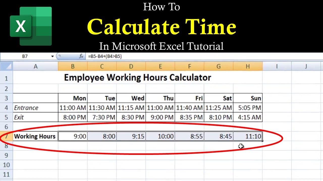 How to Calculate Time in Microsoft Excel Tutorial The Teacher