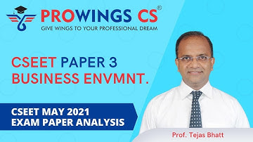 CSEET MAY 21 EXAM PAPER ANALYSES BUSINESS ENVIRONMENTPAPER 3