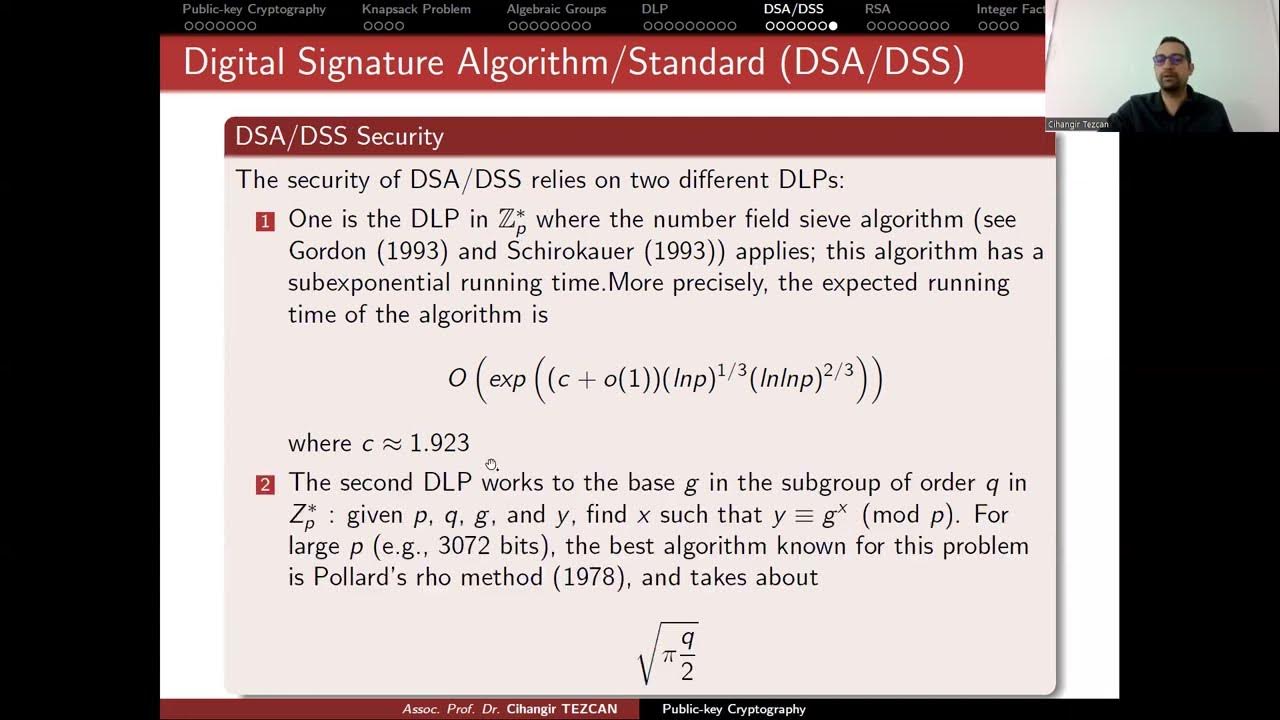 Digital Signature Algorithm (Standard) DSA/DSA - YouTube