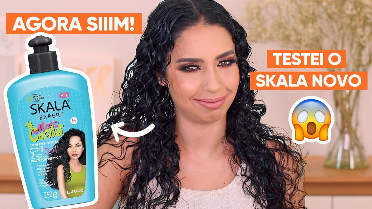 TESTEI O NOVO CREME MAIS CACHOS 3 EM 1 DA SKALA - FINALIZAÇÃO E DAY AFTER | JULIANA LOUISE